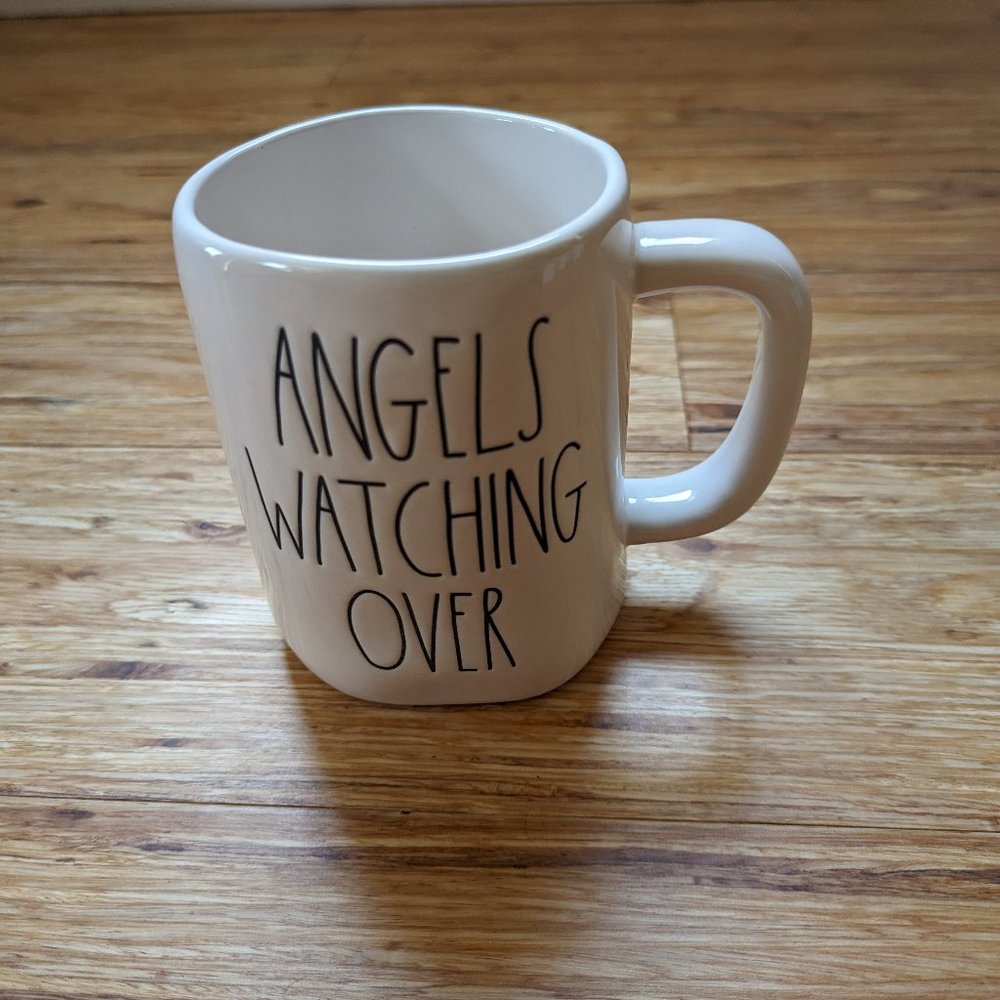 Rae Dunn "Angels watching over me" coffee mug cup